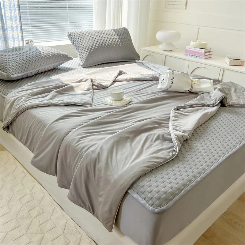 CUTIEIPA类冰丝四件套夏季凉感空调被床笠款凉席乳胶凉席床笠四件