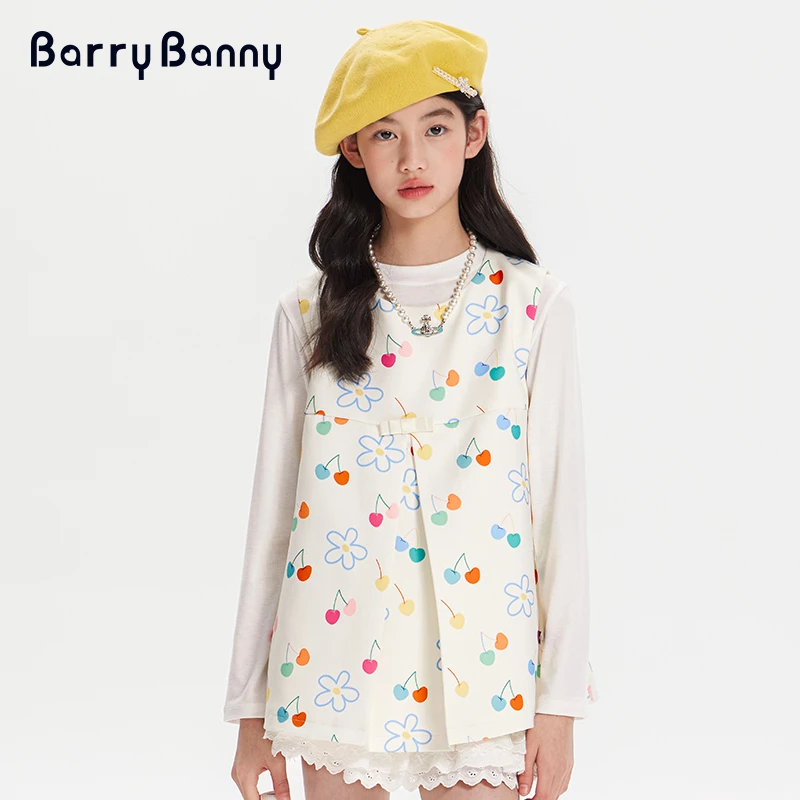 Barry Banny女童衬衫2025夏季新款儿童无袖上衣短裤女公主风衬衣