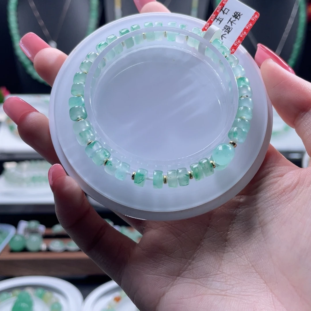 石英质玉（非洲翠）合金手串