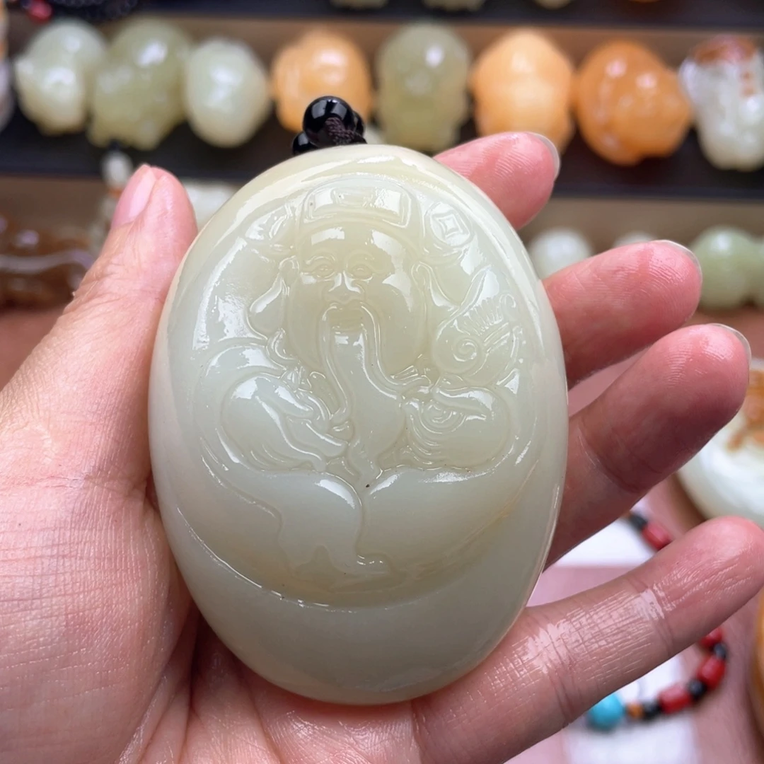 ༺***࿐石材天然古青石手把件