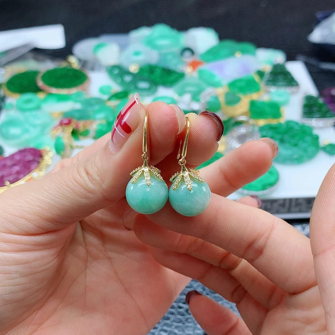 【闪购商品】翡翠耳饰银S925镶嵌，