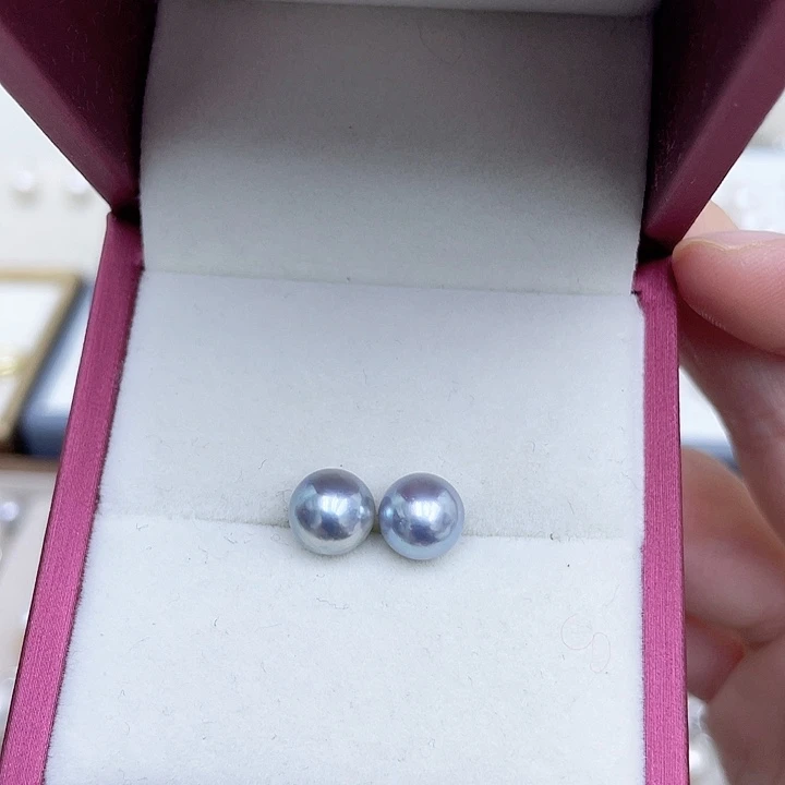 淡水珍珠耳饰银S925镶嵌星***妈