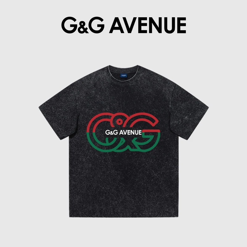 法国G&G AVENUE轻奢潮牌夏季新款水洗短袖T恤男女同款-GT2524012