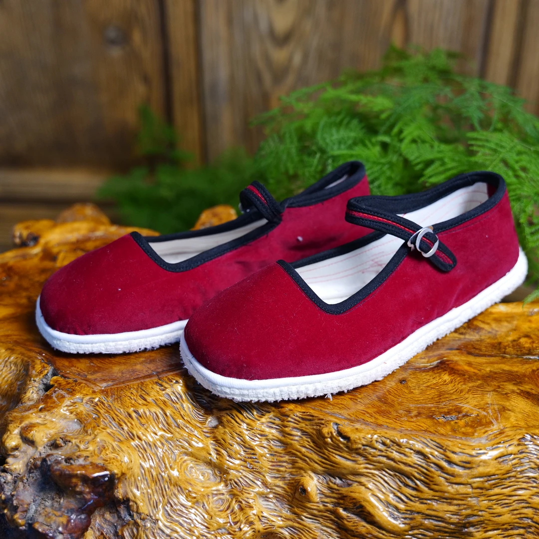 老北京布鞋纯手工千层底夏季女士休闲红色手工鞋软底平底