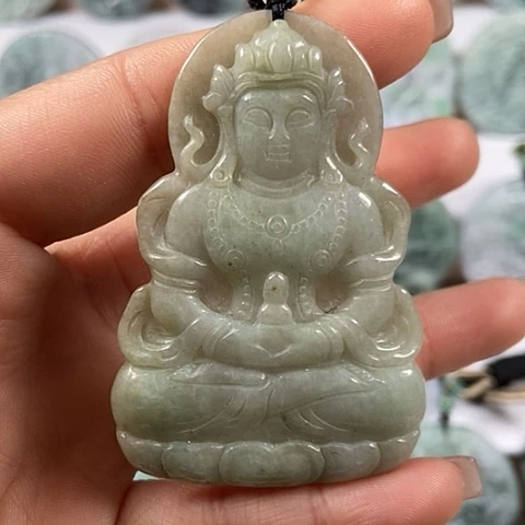 翡翠颈饰未镶嵌观音福利