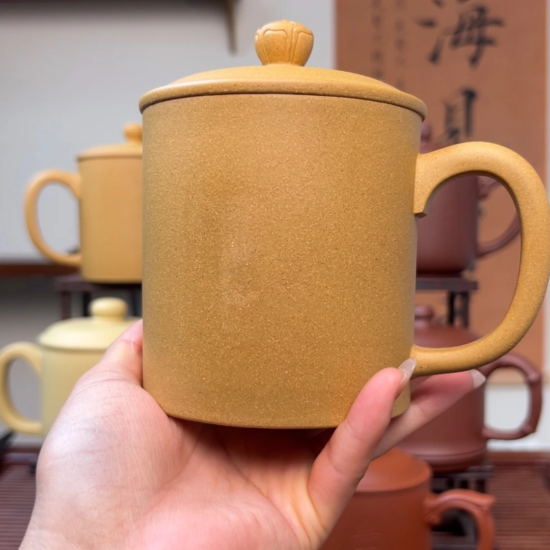 茶杯紫砂宣****心微瑕紫砂盖杯