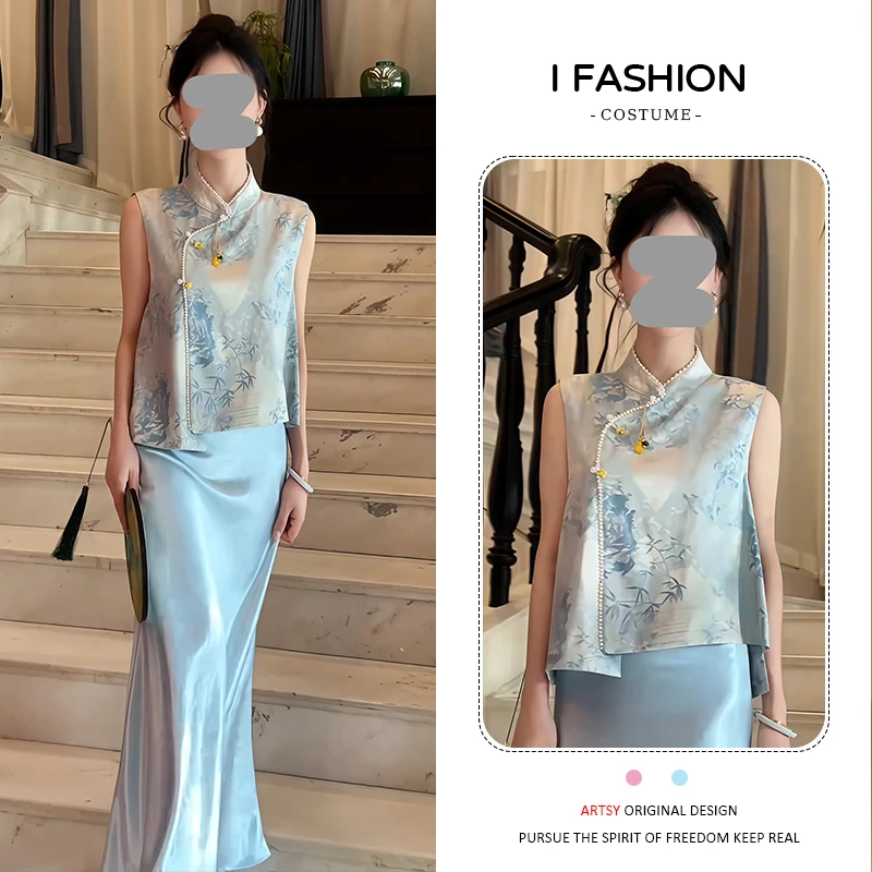 气质百搭高级感中式无袖马夹女士2025年夏季新款慵懒风开衫上衣潮