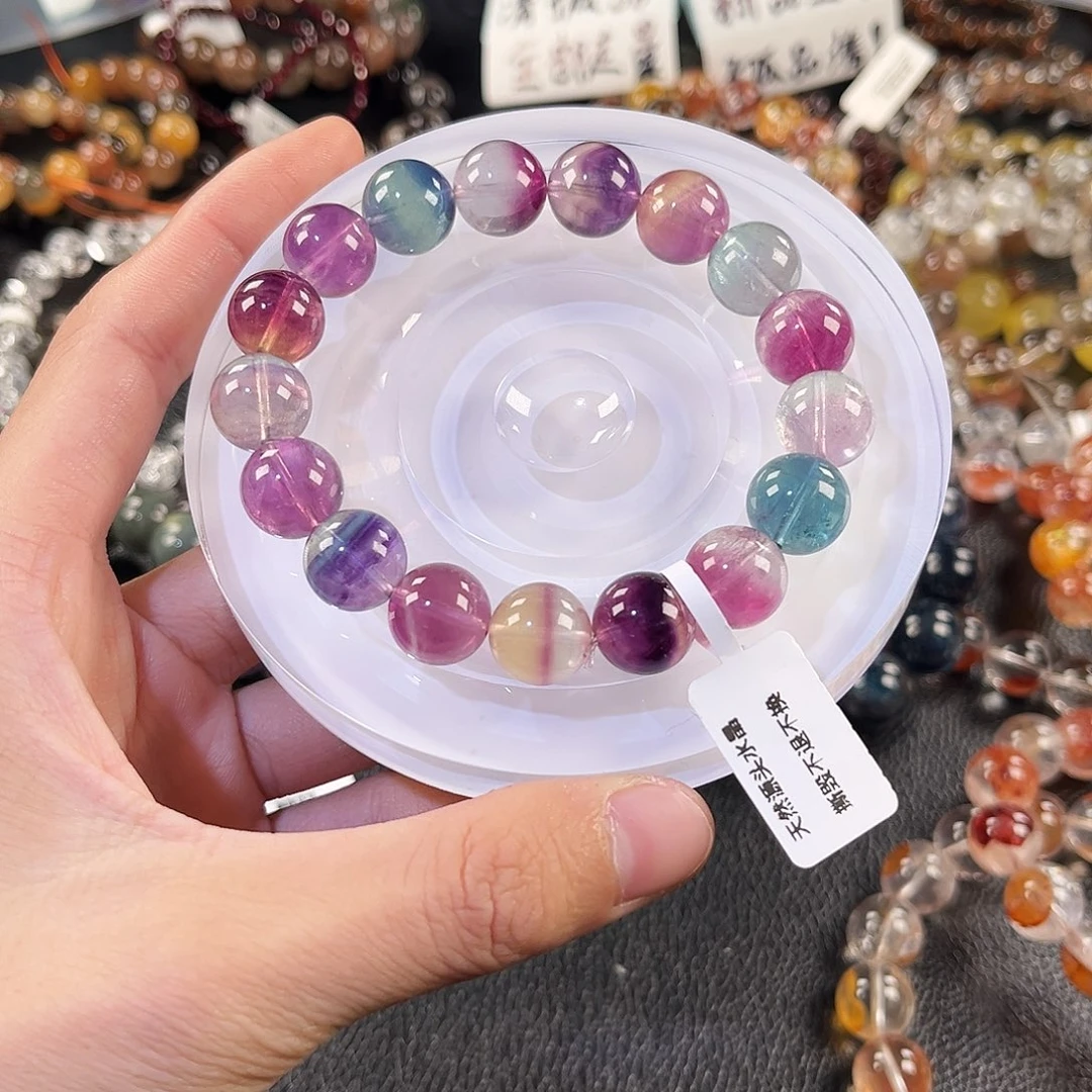 手链未镶嵌水晶彩莹石12.8mm