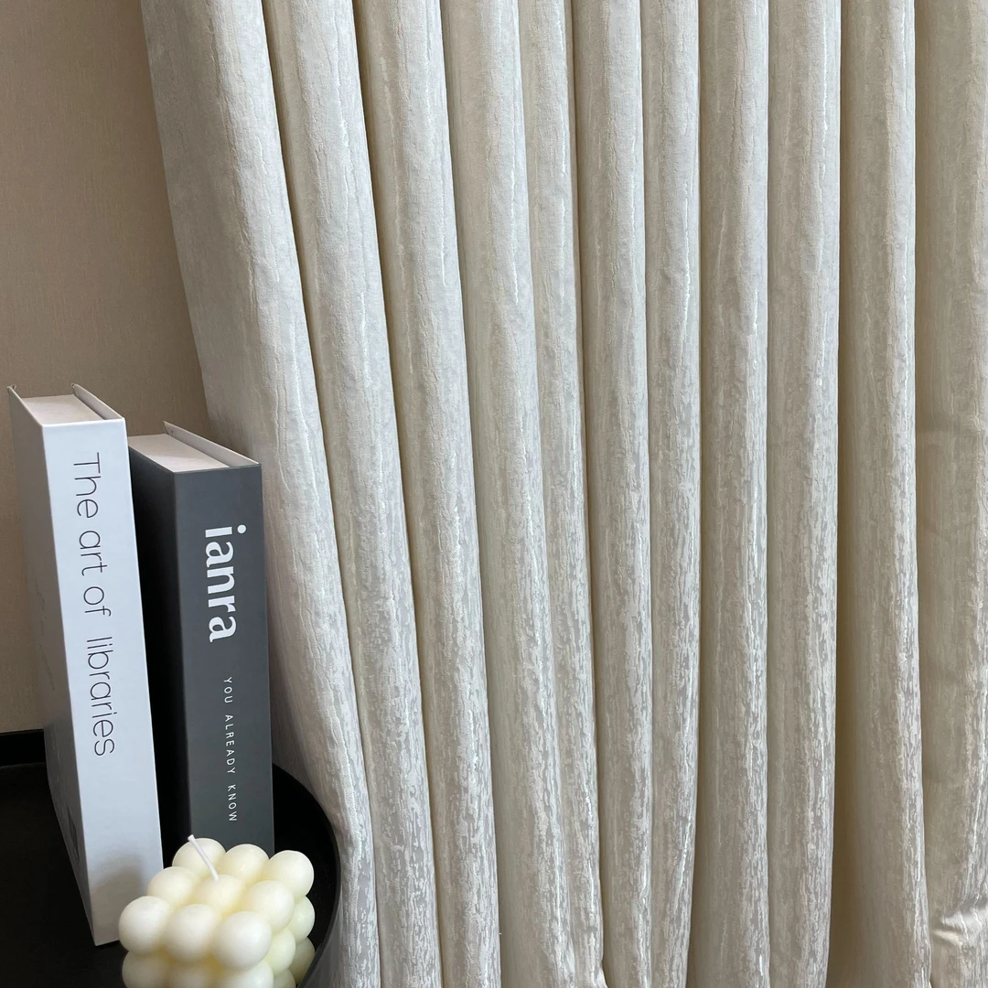 样品处理(2.8单片*2.65高)-高精密提花白色竖纹窗帘