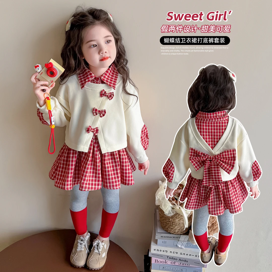 可爱宝宝秋装韩版春秋女童宽松时尚休闲百搭森系套装韩范潮流炸街