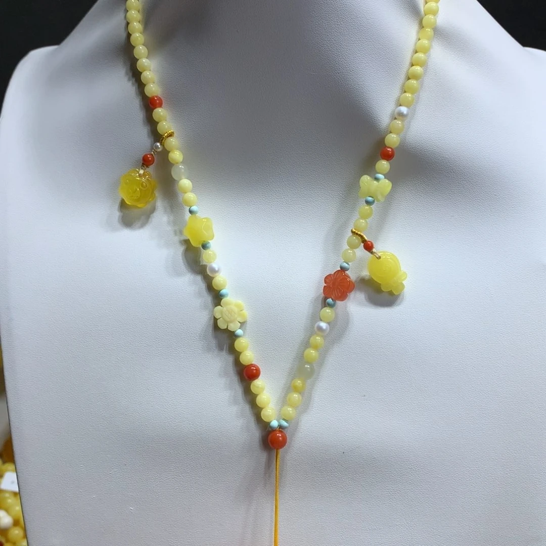 蜜蜡未镶嵌颈饰4.8mm