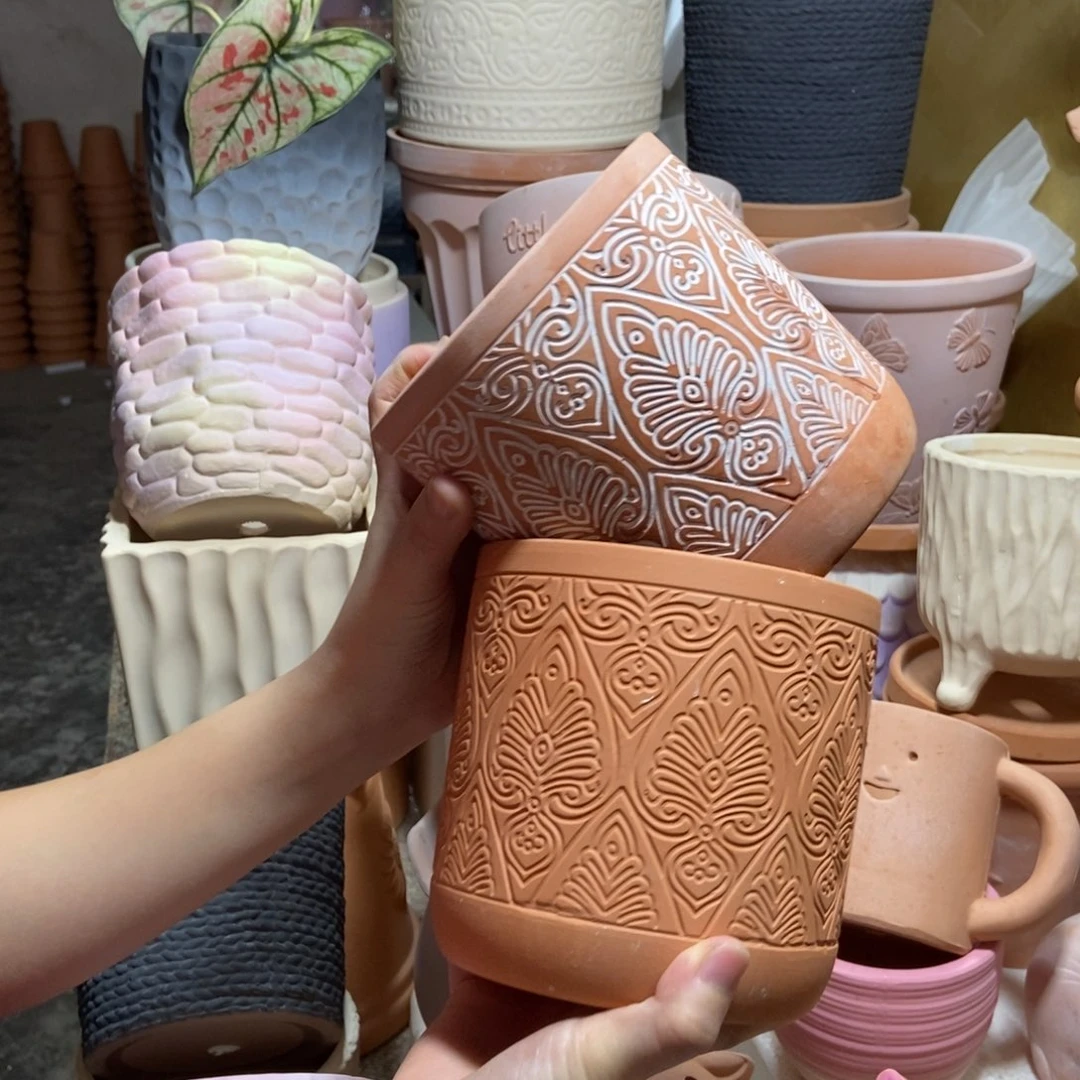 14×14几何直筒复古+红陶2个