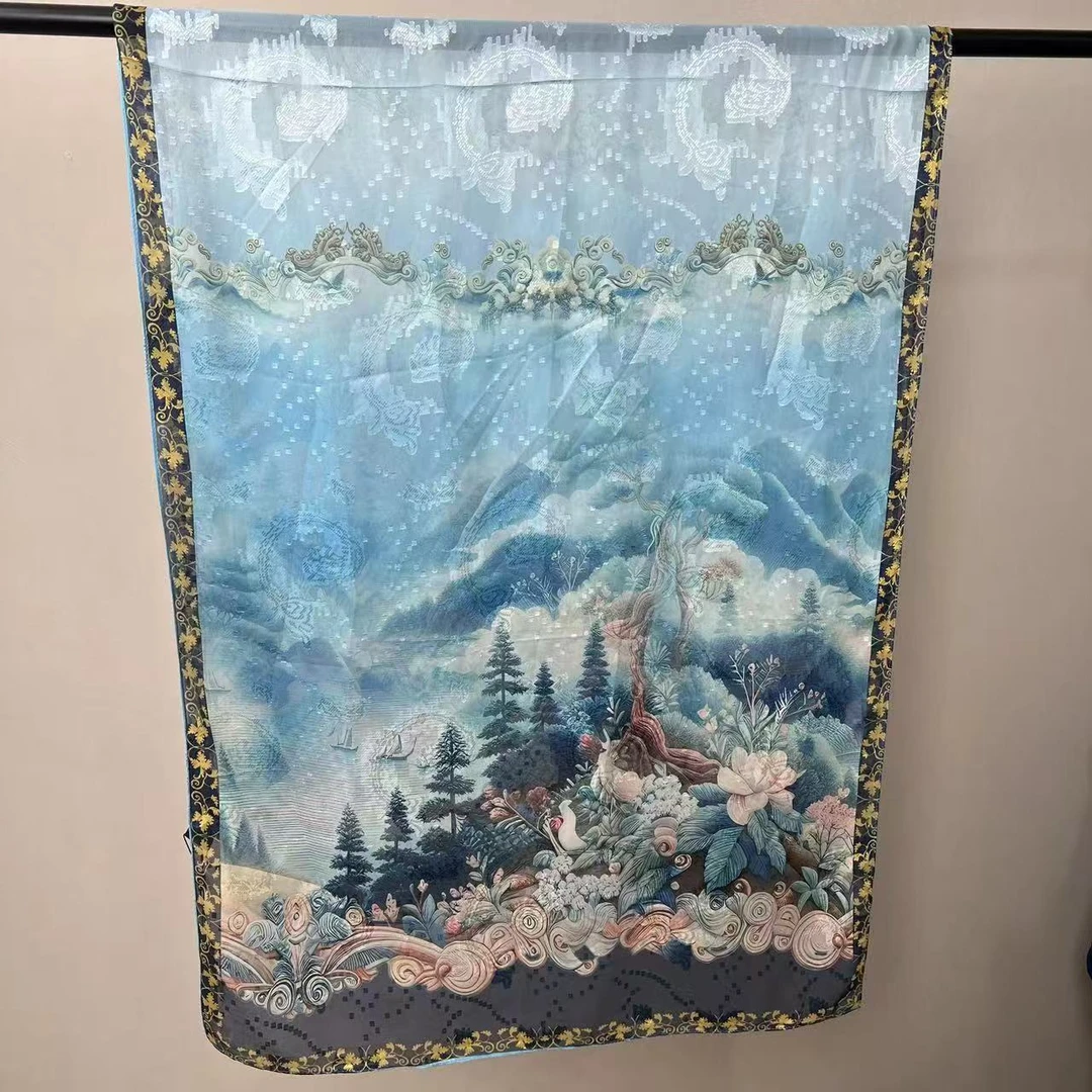 【梦幻绮旅】剪花 70*180中国风薄款不掉色丝巾WJ 817