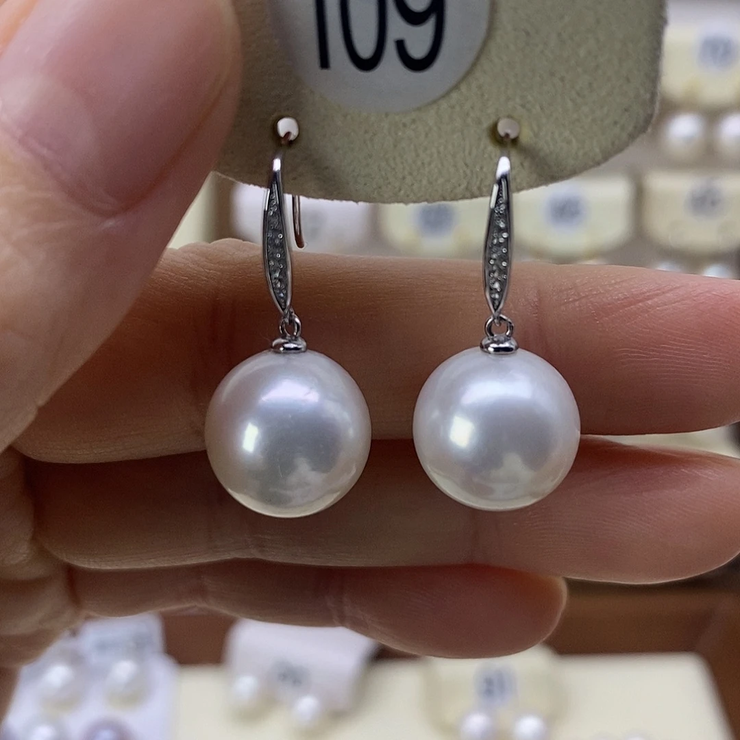 淡水珍珠耳饰银S925镶嵌