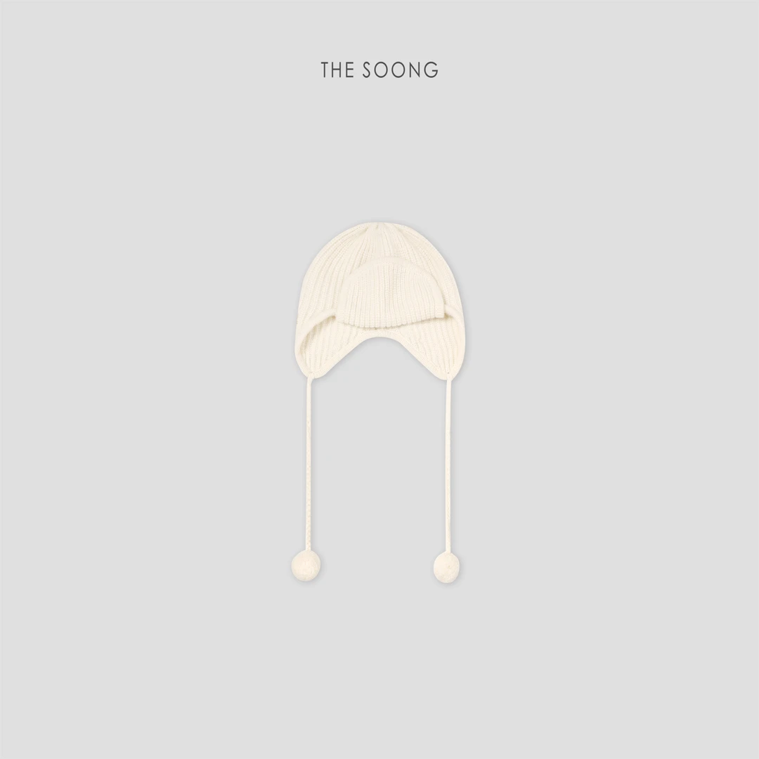 THESOONG|‘雪球帽’100%纯羊毛保暖御寒挺括蓬松针织帽HWMZ8172