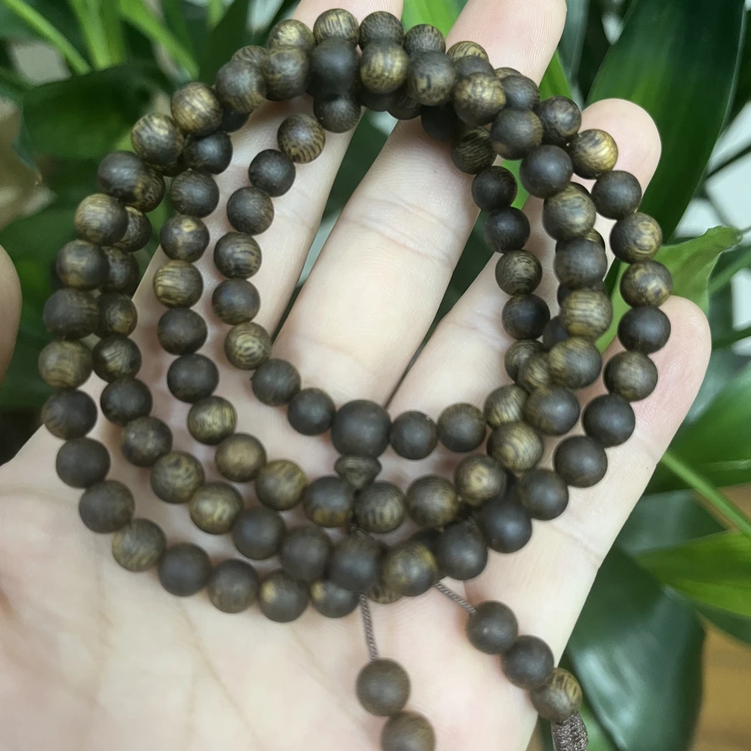 沉香海南沉香绿奇楠0.6多圈圆珠男女手串