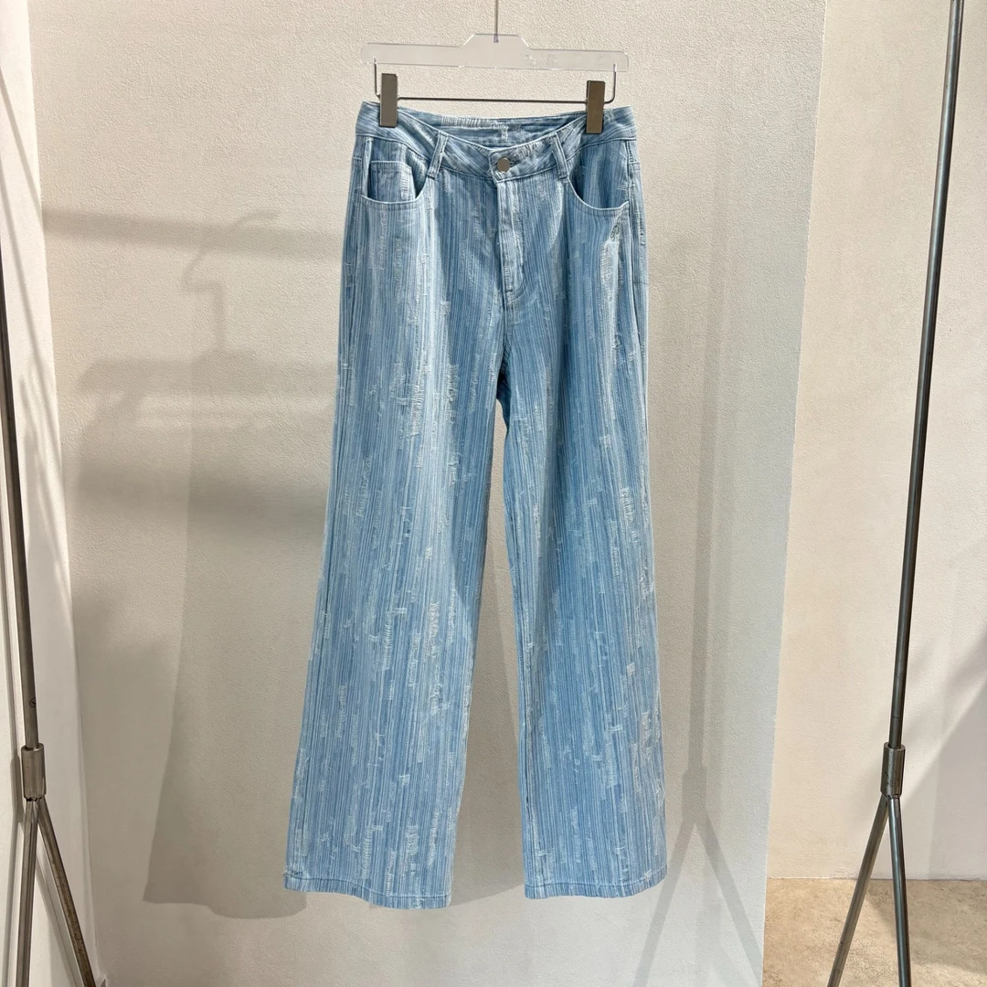 CKZ4724 意大利客人订单 肌理感条纹牛仔裤