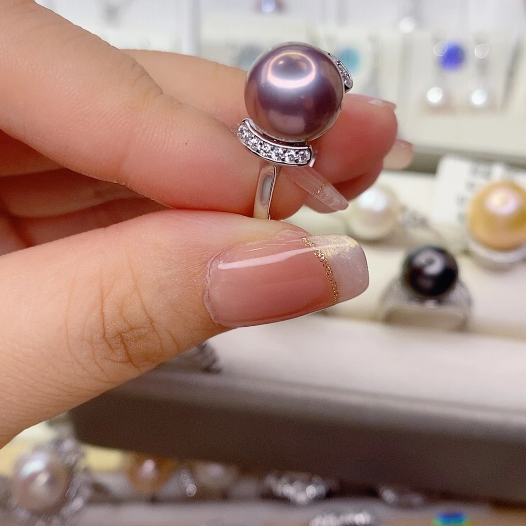 戒指淡水珍珠银S925镶嵌