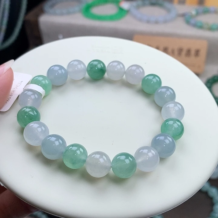 翡翠未镶嵌手链冰阳春白雪