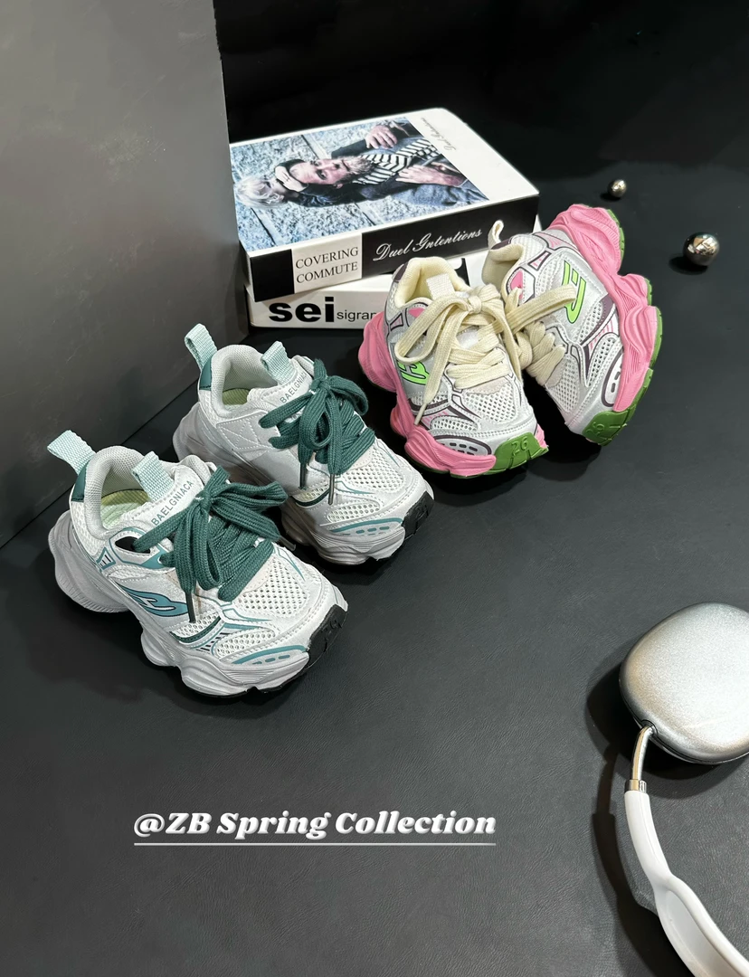 【哲豹】2025早春开学季新款儿童运动鞋魔术贴休闲透气百搭老爹鞋