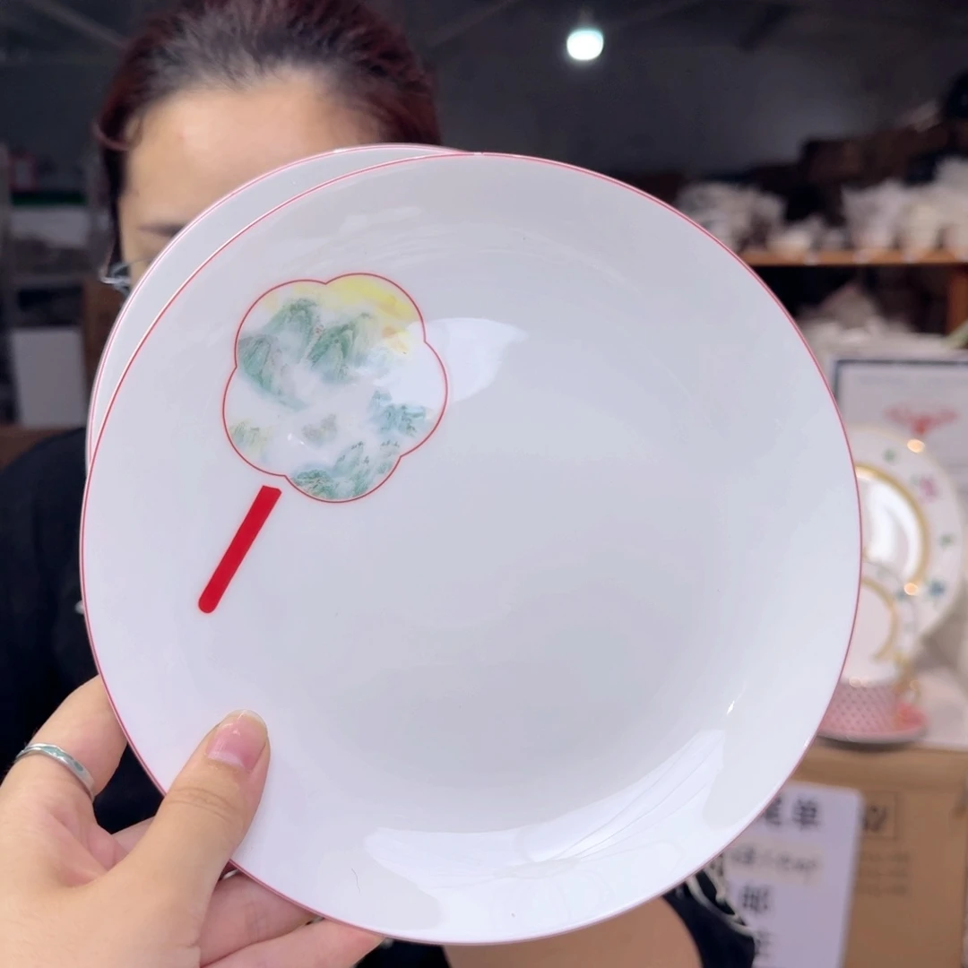 瓷高骨瓷8英寸20cm2个外贸骨瓷