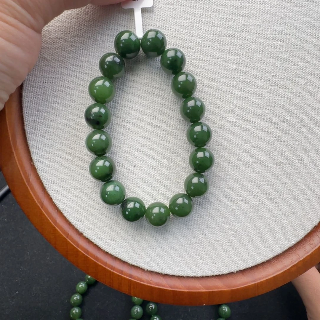 和田玉未镶嵌手链卡12红皮俄料，22