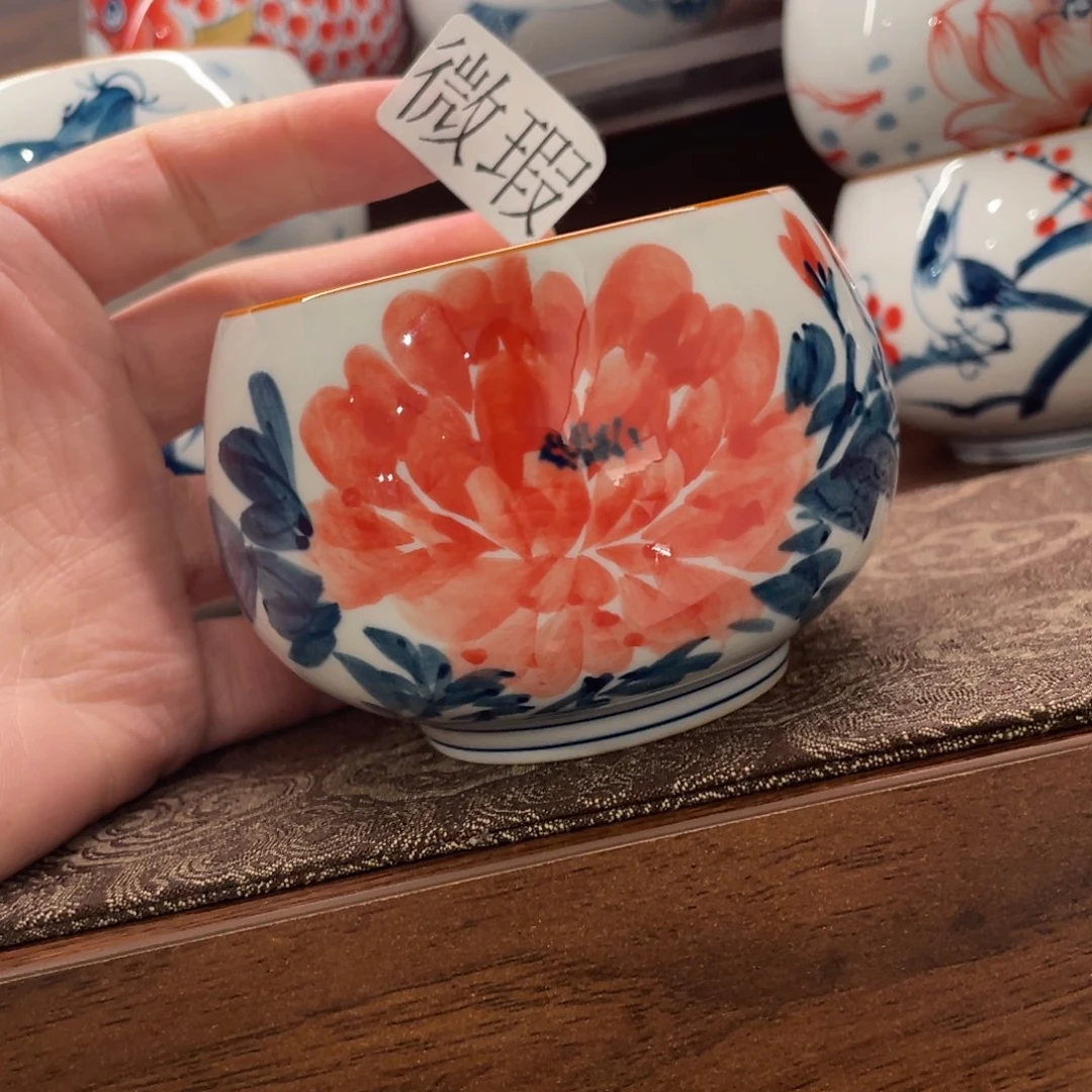 釉下手绘茶具微瑕