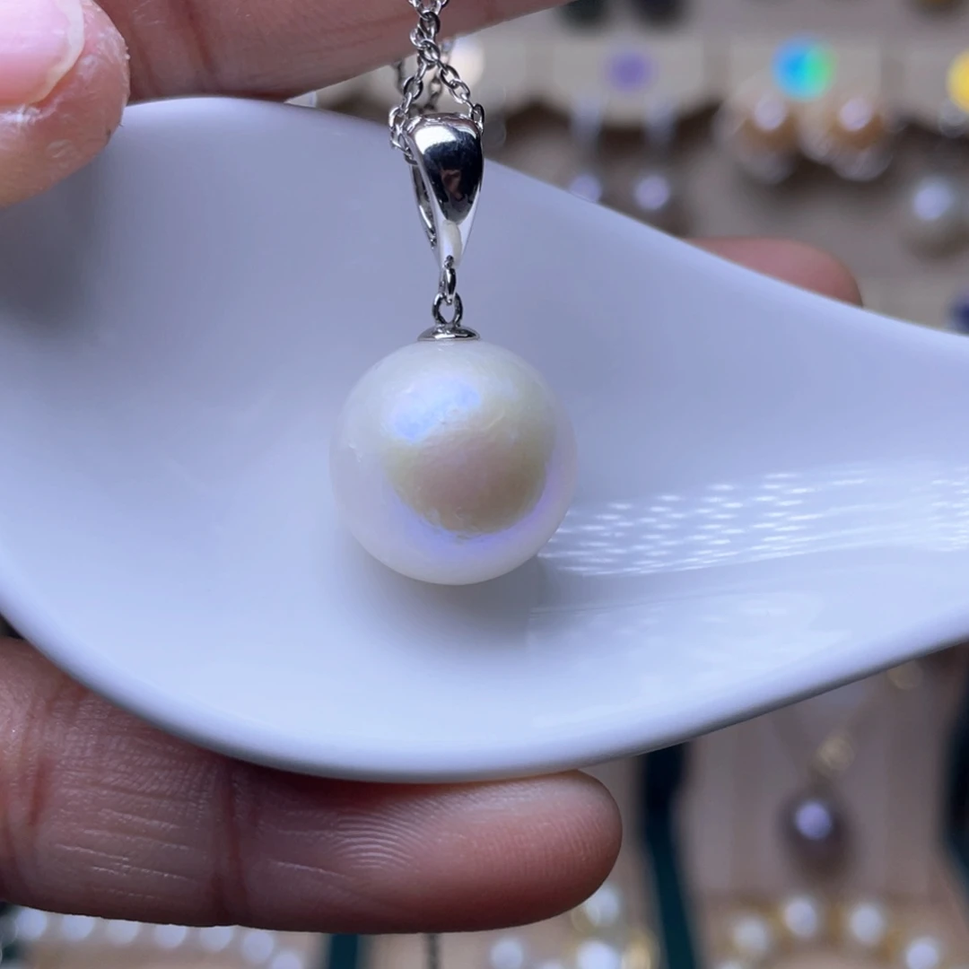 淡水珍珠吊坠银S925镶嵌