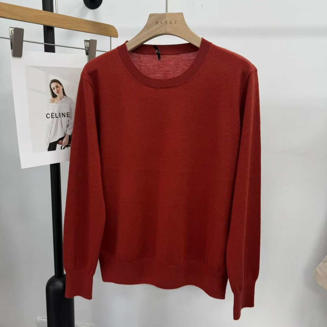 女士2025年新款圆领薄款羊毛衫+