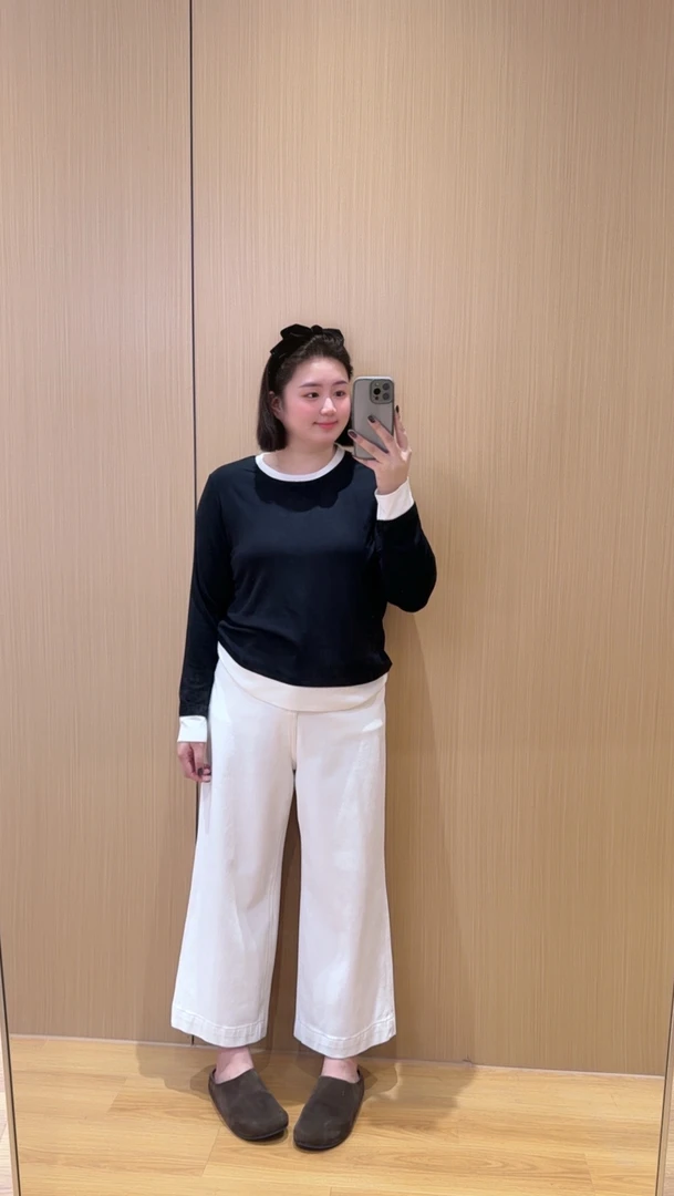 TAOJIA FAMILY【三色打底】长袖女通勤正肩袖抗皱常规款T恤YF0032