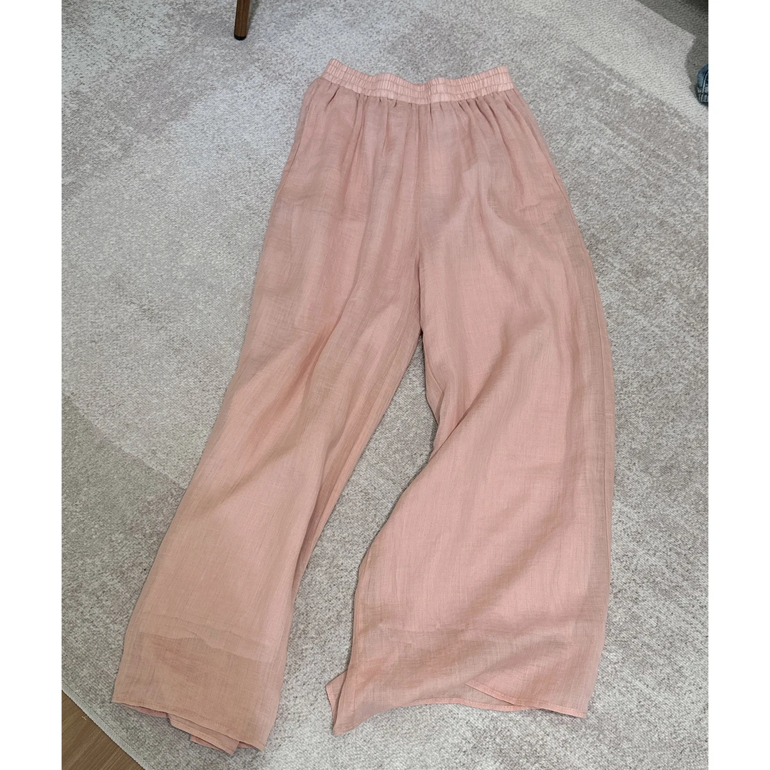 【CHEN】气质时尚垂感显瘦洋气粉色减龄苎麻休闲裤长裤25022406