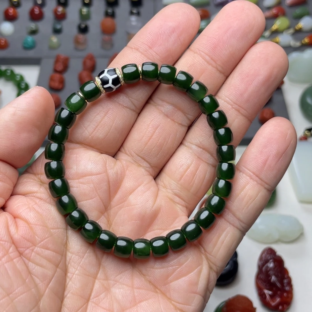 和田玉（碧玉）未镶嵌颈饰7*6mm