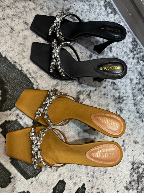 师小姐同款9公分凉鞋高跟鞋夏季时尚亮钻款