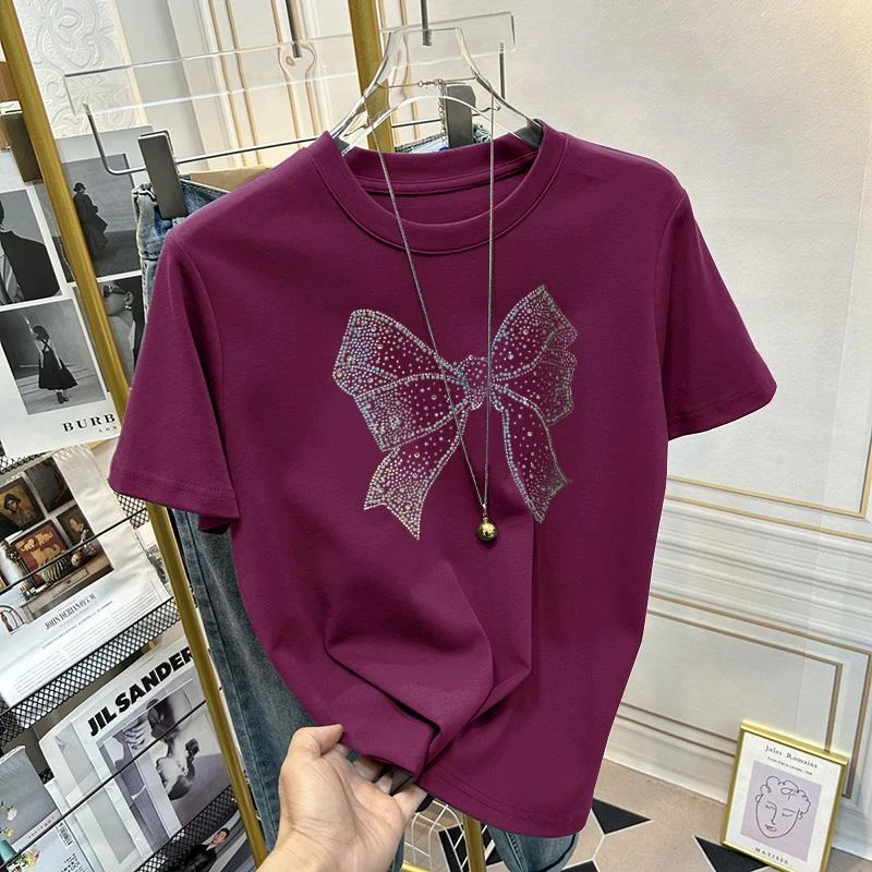 短袖t恤女2025新款夏季宽松上衣印花显瘦百搭大码洋气时尚潮