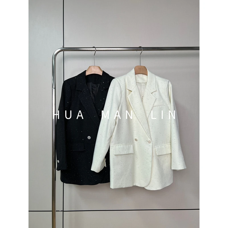 【花满林】两色V领亮晶晶贴袋盖西装96610