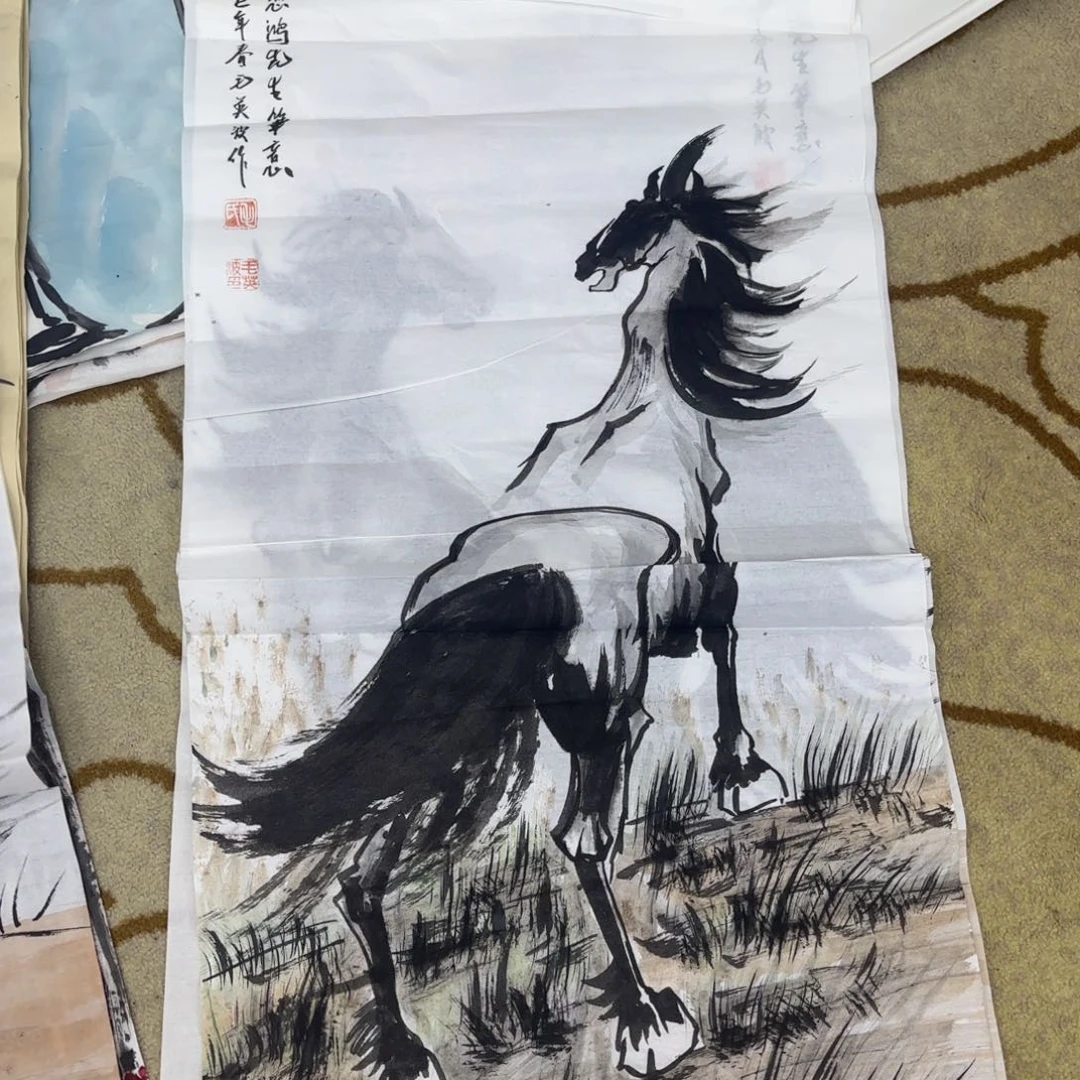 国画三尺花鸟作品童