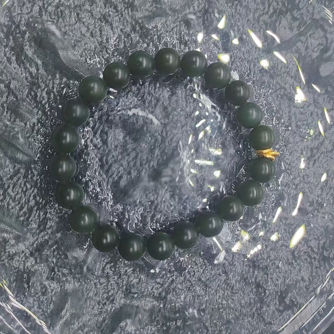 硕夏天然和田玉沙枣青7-8mm设计款手链多样性发其一LG0020