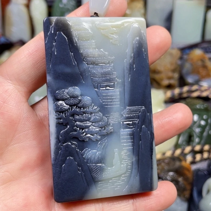 和田玉未镶嵌挂件