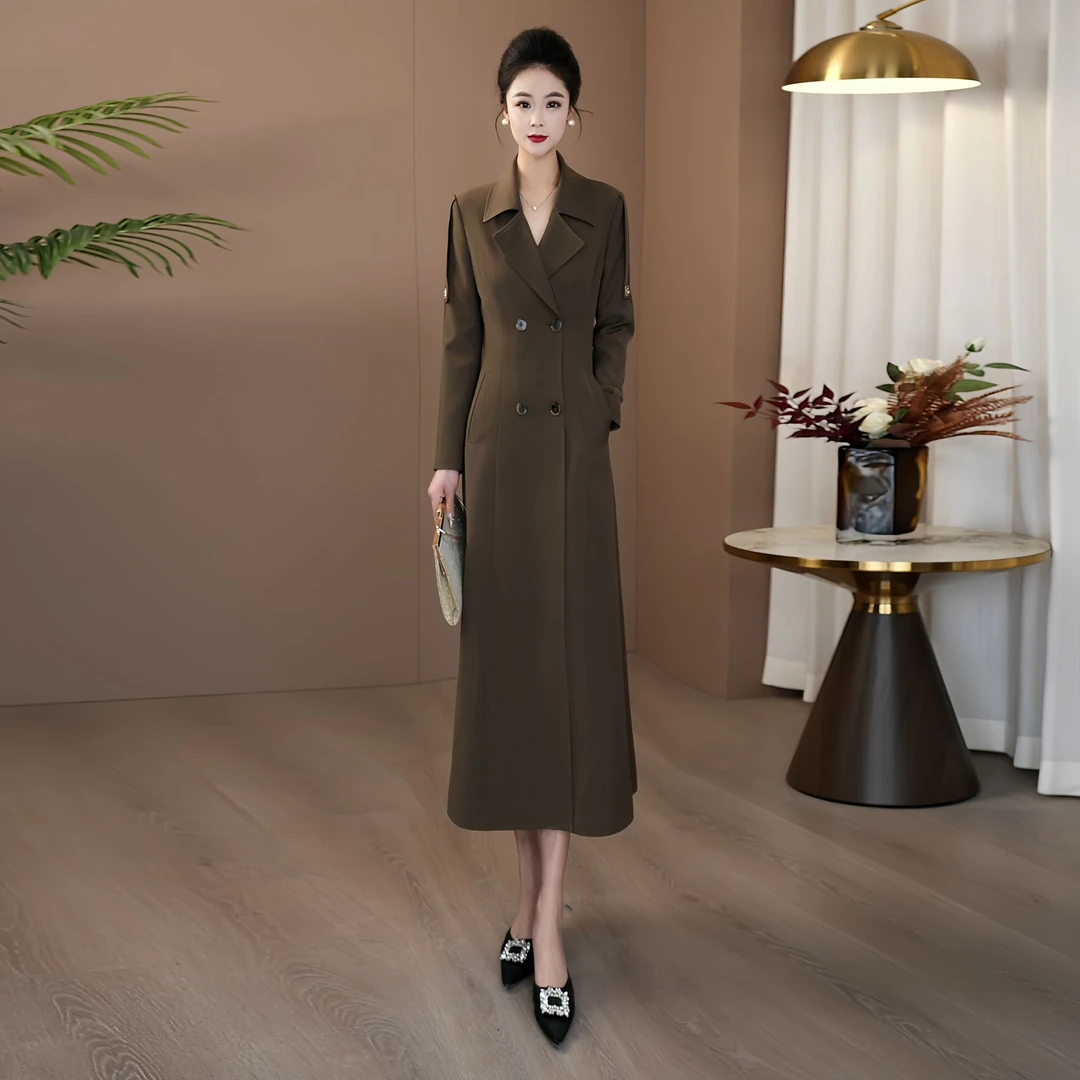 秋季法式优雅浪漫大衣2025秋季新款简约大方收腰遮肉显瘦风衣3141