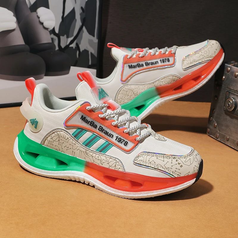 曼巴布朗正品皮面舒适休闲软时尚百搭轻便跑步鞋情侣跑鞋2577