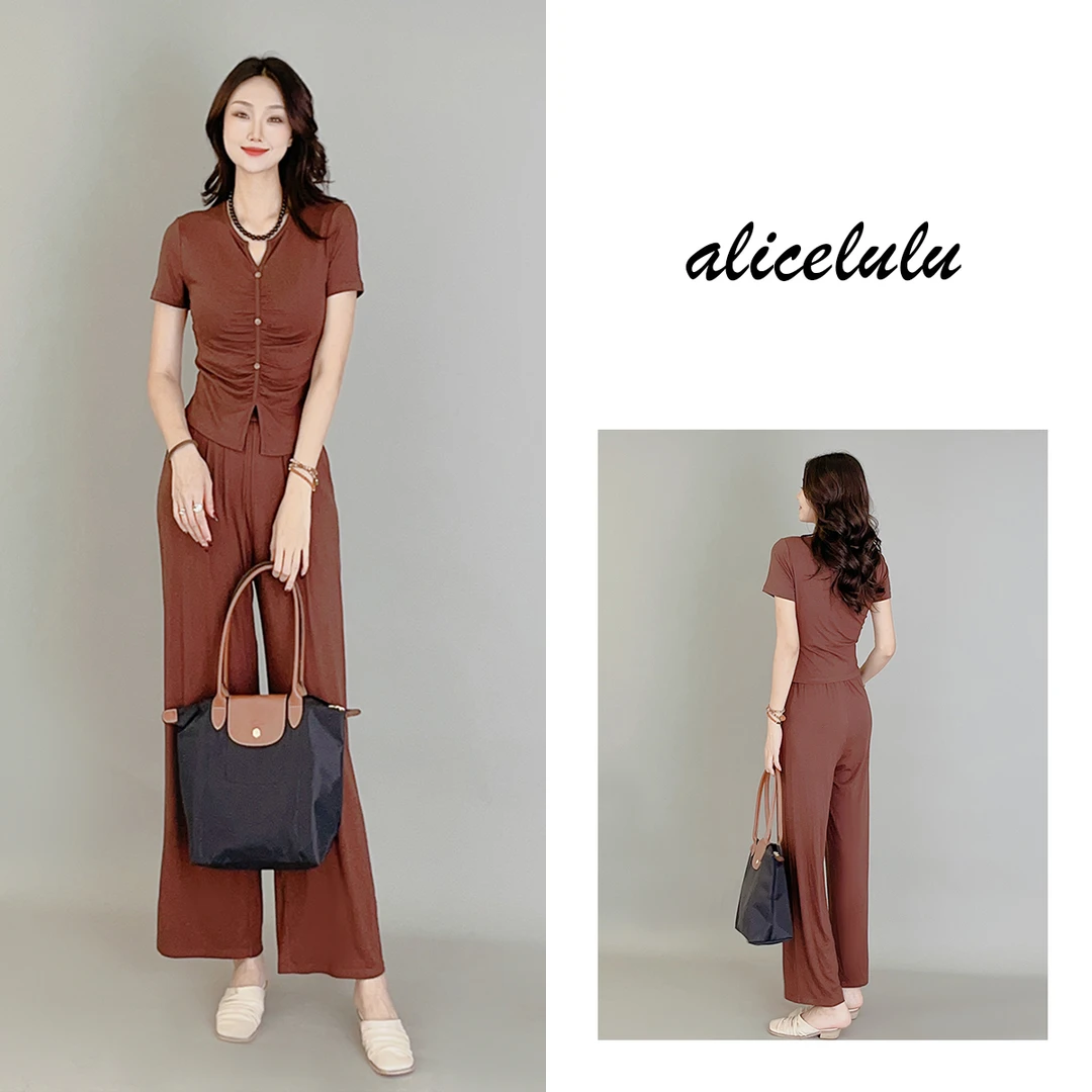 5ALICE“慵懒如风”女装套装柔滑肤感弹力轻柔S1033823T