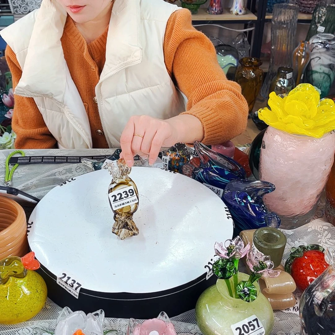 咖啡糖 2239不完美家悦琉璃花器摆件