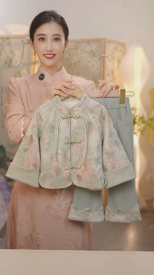 现货【碧瑶】SC633女童秋季2025新款国风外套裤子新中式套装