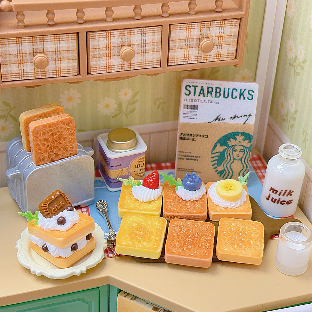 朵儿定制-吐司片-微缩食玩配件奶油胶树脂diy百搭爆款