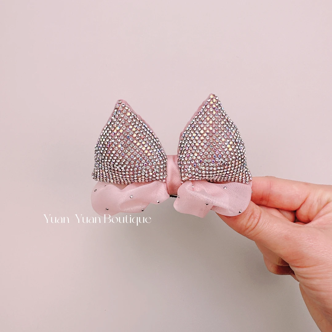 顶档韩版布艺充棉甜粉公主可爱满钻星星水晶钻蝴蝶结顶夹发饰女