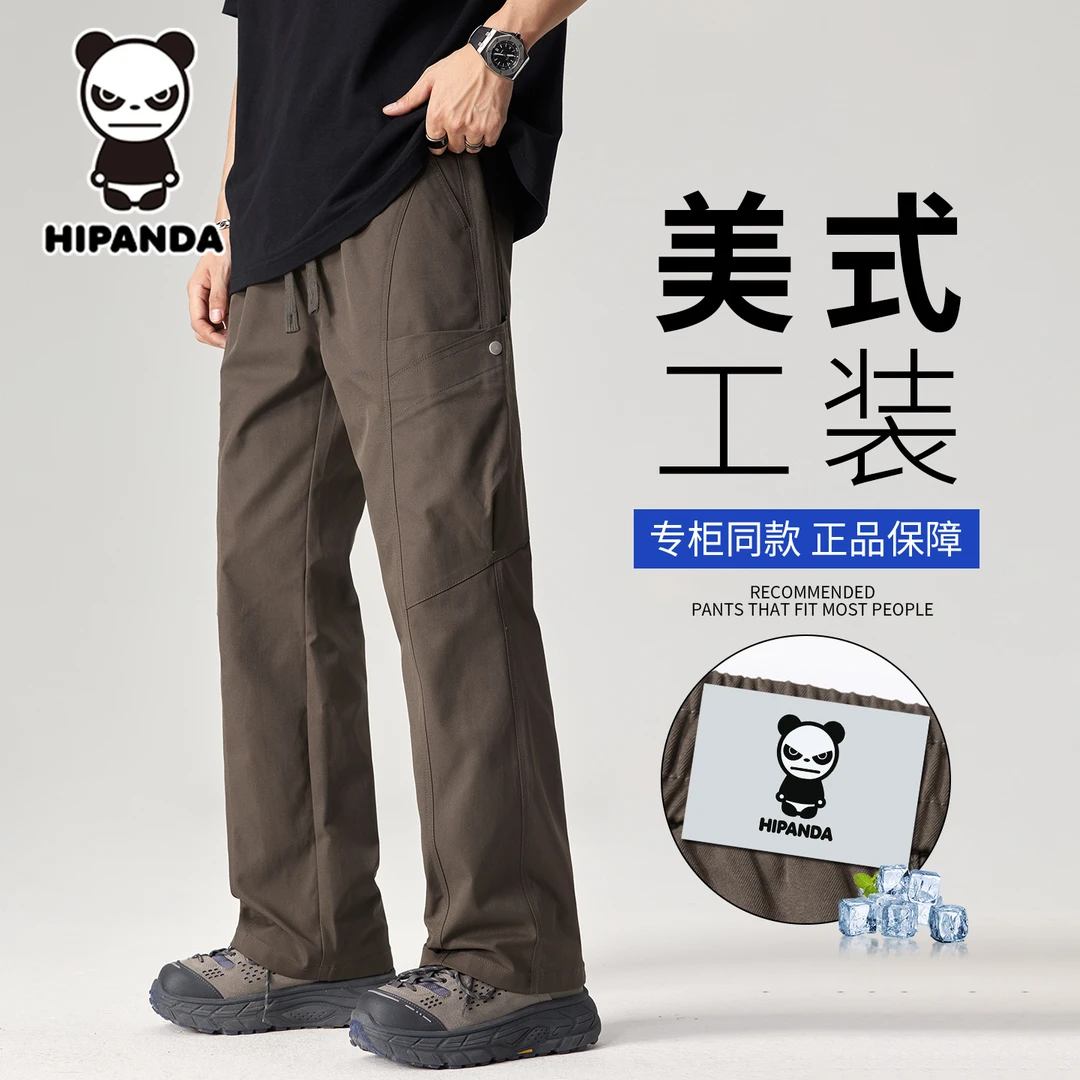 HIPANDA休闲裤男夏季薄款2025新款美式工装宽松阔腿潮牌长裤子男