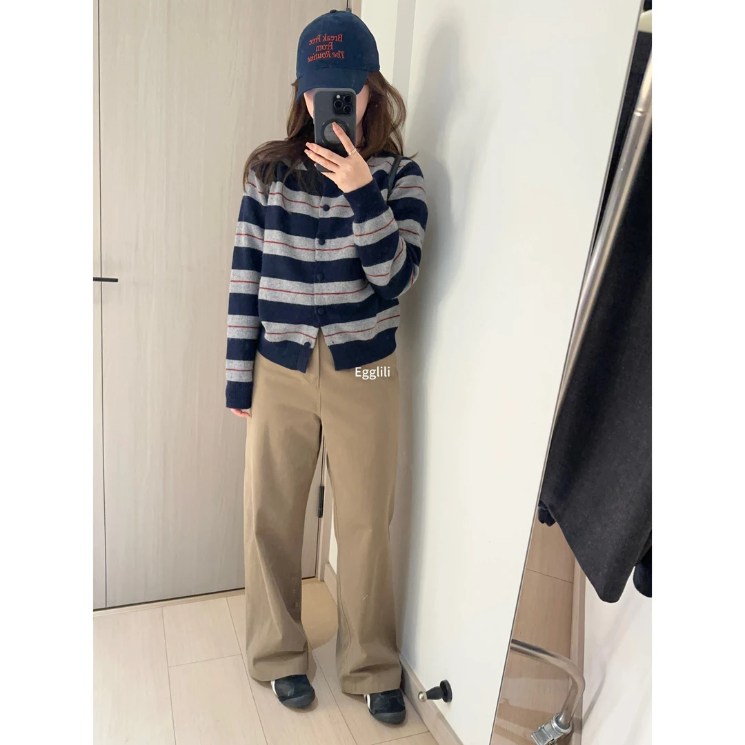 【miu系条纹毛衣】正肩显瘦毛衣