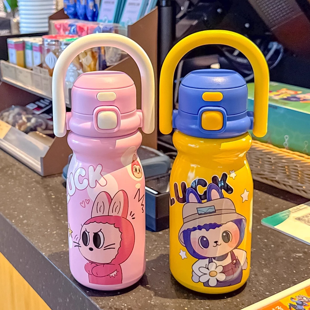 儿童保温杯学生上学专用水杯女新款2025高颜值陶瓷吸管杯子大容量