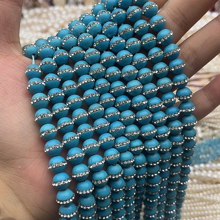 玛瑙/玉髓未镶嵌珠宝半成品一条8.5mm左右蓝松镶嵌