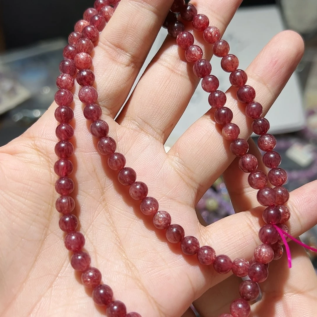 水晶手链未镶嵌老矿料草莓晶多圈38号